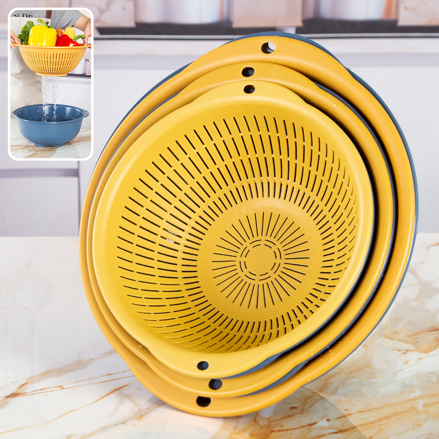 洗菜盆沥水篮双层菜篮子圆形家用