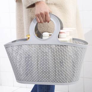 洗澡篮子手提软浴室女洗漱洗浴收纳筐澡堂沐浴蓝可折叠浴筐收纳篮