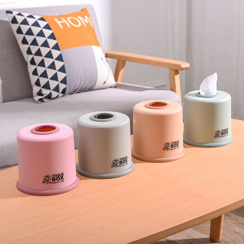 卷纸筒盒桌面卫生间厕所纸巾盒圆型塑料房间卧室桌面北欧简约创意
