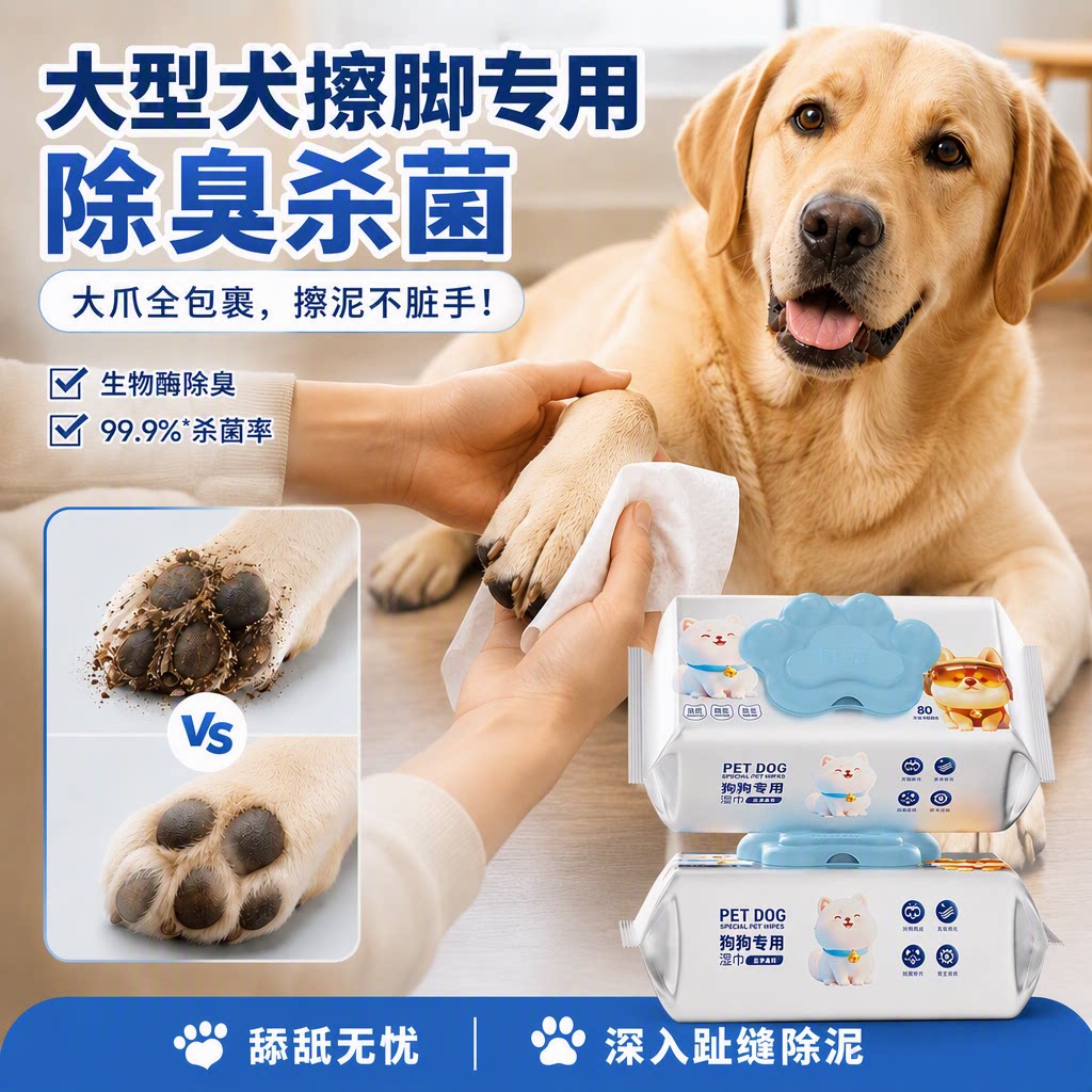 狗狗清洁湿巾生物酶除臭全身去污