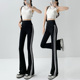 健身瑜伽裤 微喇鲨鱼裤 高腰收腹黑色薄款 提臀喇叭裤 女外穿春秋季