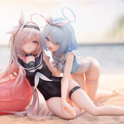 夏日沙滩泳装蔚蓝档案 泳装泳圈阿罗娜&普拉娜 手办模玩礼物雕像