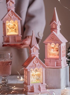 卡通灯光雪花教堂风灯音乐盒八音盒儿童生日情人节礼物送闺蜜