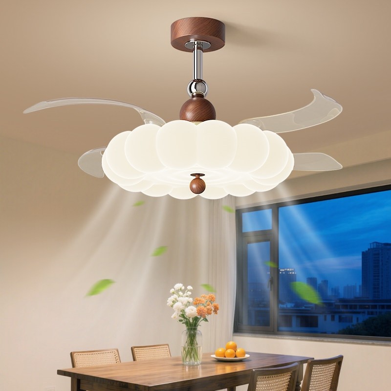 隐形风扇灯餐厅吊灯2025新款中古风餐桌卧室电扇灯吊扇吸顶灯奶油,家装灯饰光源,风扇灯,淘宝优惠券,粉丝福利购,淘宝优惠卷
