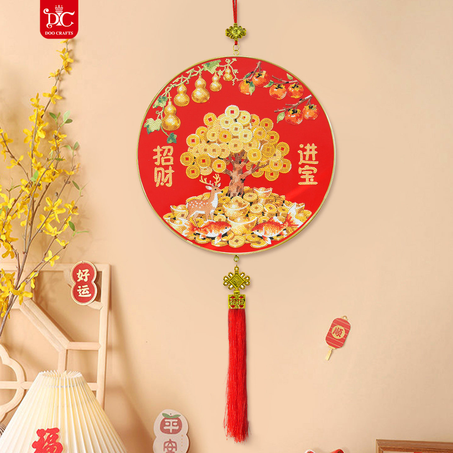 DC蒂彩钻石画新年财神招财进宝挂件客厅装饰手工DIY十字绣喜庆挂,居家布艺,钻石绣,淘宝优惠券,粉丝福利购,淘宝优惠卷