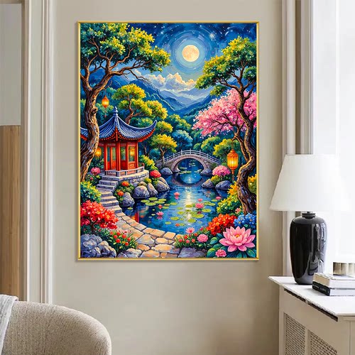 DC蒂彩钻石画客厅治愈系风景挂画