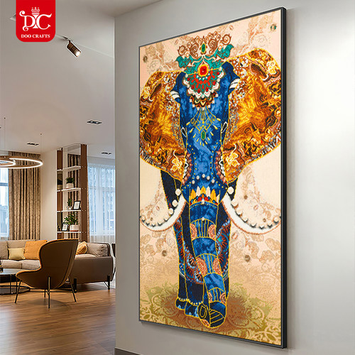 蒂彩DC钻石画满钻新款玄关大象吉祥如意轻奢高级感手工diy十字绣