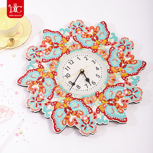 蒂彩DC钻石画钟表2025新款5d蝴蝶挂画手工diy粘贴客厅卧室十字绣