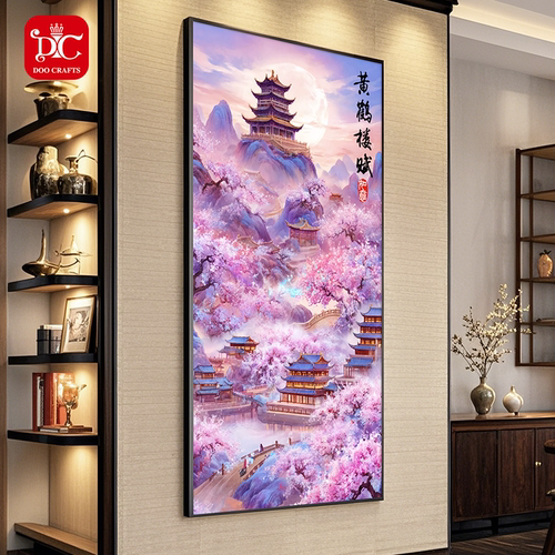 蒂彩黄鹤楼国风满钻高难度钻石画