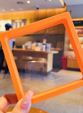 橙色悬浮盒节日礼物外包装PE透明框架展示盒钥匙扣挂件礼品包装盒