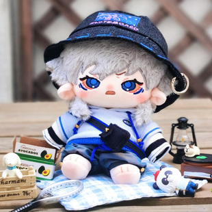 电名未定鲨士比亚原创棉花娃20CM奶凶可爱鲨鱼现货裸娃尾巴游泳圈