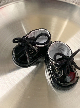 现货棉花娃娃20cm25cm鞋子白色黑色小皮鞋可站立帅气无属性机车风