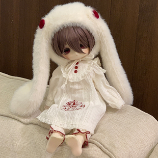 原创三插六娃衣小兔睡衣可爱六分BJD娃娃衣服连衣裙套装 玩具 换装