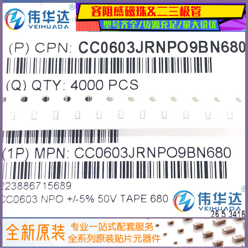 国巨贴片电容060368PF50V