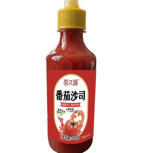 百久源番茄沙司番茄酱酸汤可口蘸薯条拌面酸甜酱蘸酱酱料280g瓶装