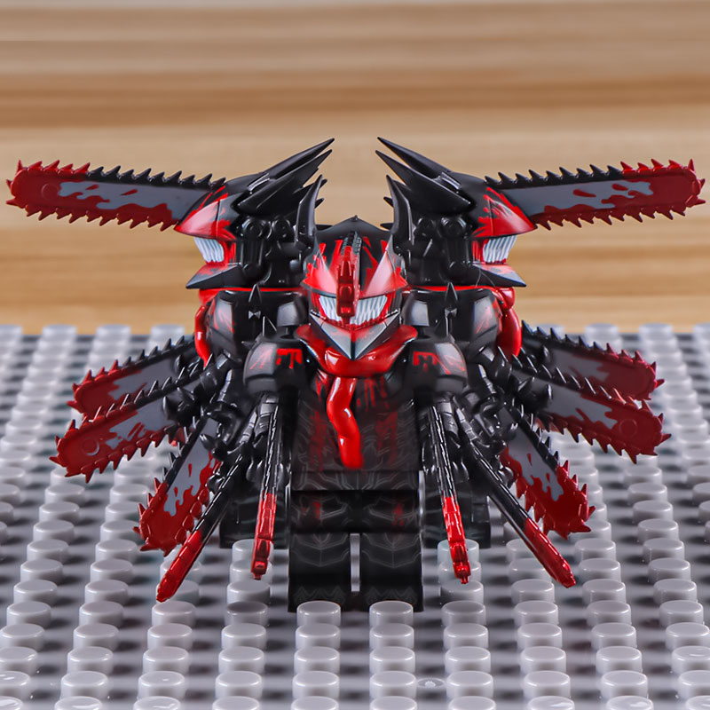 乐玩具国产第三方积木电次黑暗电锯恶魔链锯人儿童拼装人仔模型高