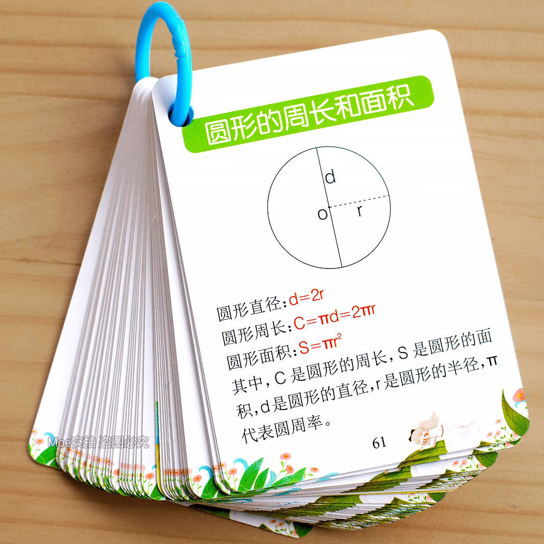 小学通用数学公式定律卡片大全基础通用知识点换算记忆手卡