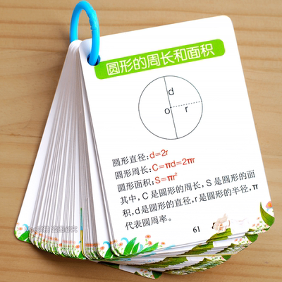 小学通用数学公式定律卡片大全基础通用知识点换算记忆手卡