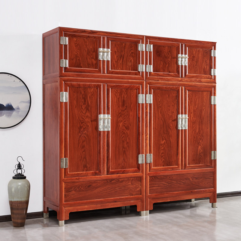 木果果木 红木家具刺猬紫檀传统顶箱柜实木花梨木中式素面大衣柜