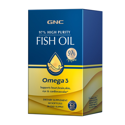 建安喜GNC健安喜97%高纯度深海鱼油软胶囊60粒omega3女性w3脂肪酸