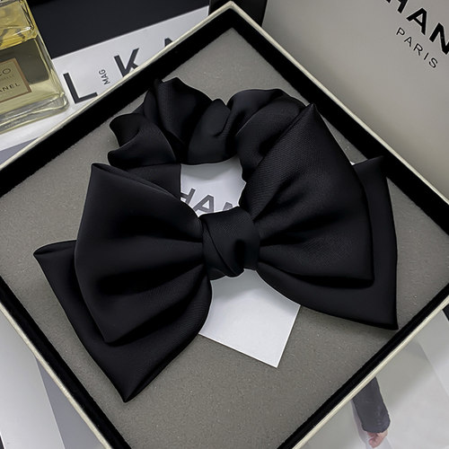 F8大蝴蝶结发圈头绳缎面法式复古