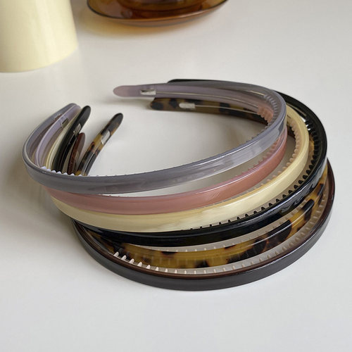 发箍醋酸简约防滑带齿内嵌金属条