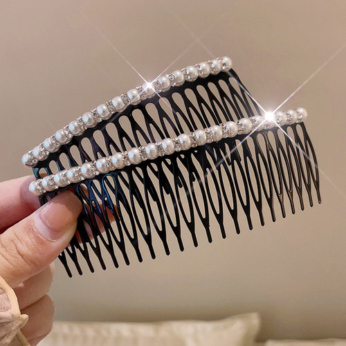 发梳插梳时尚珍珠水钻碎发整理