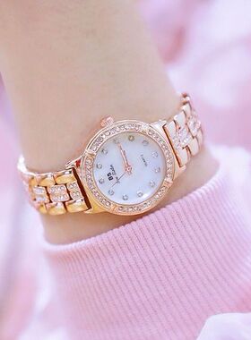2022新款瑞士女士手表女防水全自动钢带手表女学生韩版镶钻石英表