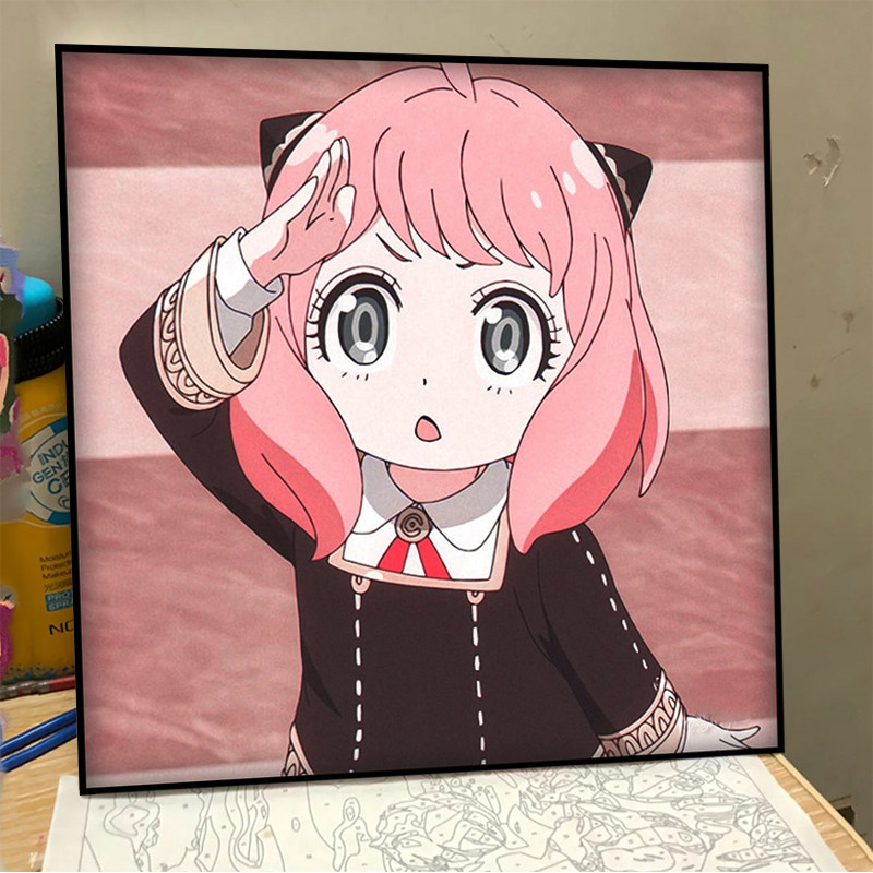 间谍过家家动漫阿尼亚数字油画diy油彩画治愈填色画手绘儿童礼物