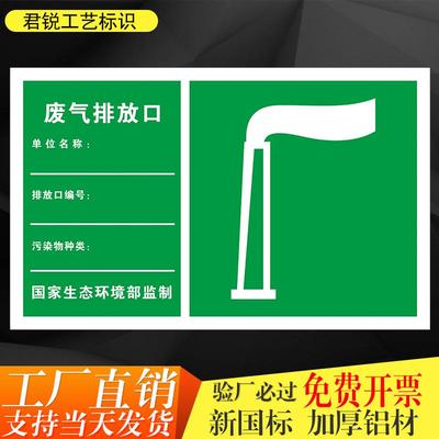 废气排放口标识牌污水排放口一般固体废物噪声源危废环保标志牌铝