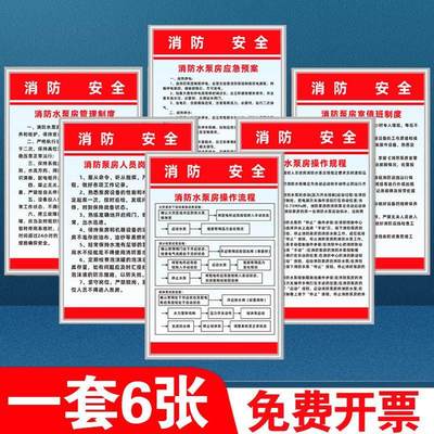 消防水泵房标识牌管理制度牌套装磅房规章制度牌墙贴启磅流程应急预案操作规程值班制度消防安全展示公示牌贴