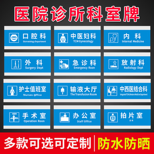 医院诊所科室牌门牌口腔科检验放射科内科外科中医科肛肠科门牌标识护士值班室手术抢救室卫生间指示标志墙贴