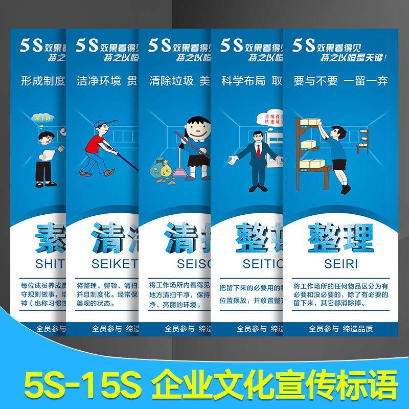 5s 6s 7s 8s 9s 10s工厂宣传标语车间现场生产品质管理看展板员工励志墙标识牌企业文化标志牌定制
