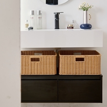 浴室编织收纳筐仿藤编卫生间收纳篮家用杂物篮子酒店储物筐置物篮