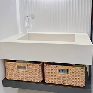 浴室柜下编织收纳筐酒店风洗手台收纳篮卫生间储物收纳盒仿藤编篮