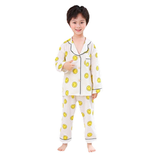 夏季宝宝儿童空调纯棉套装男童亲子薄款纱布睡衣男孩父子装家居服