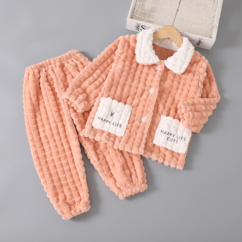 秋冬儿童法兰绒家居服