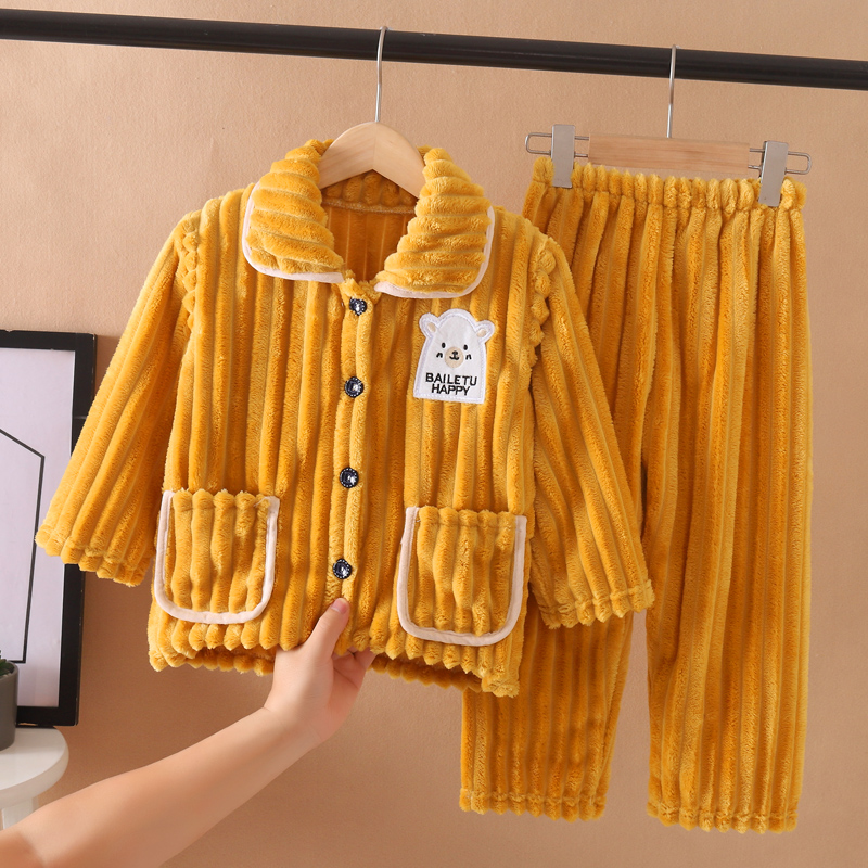 白乐兔加绒加厚条纹款法兰绒