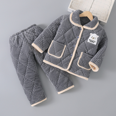 儿童三层夹棉加厚家居服