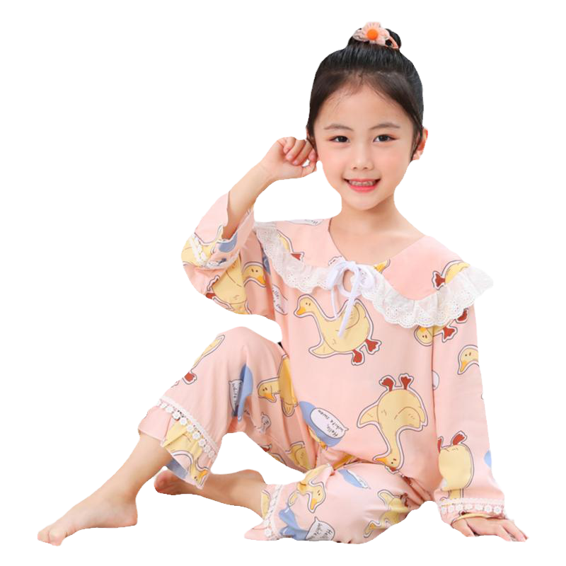 女童绵绸宝宝空调套装