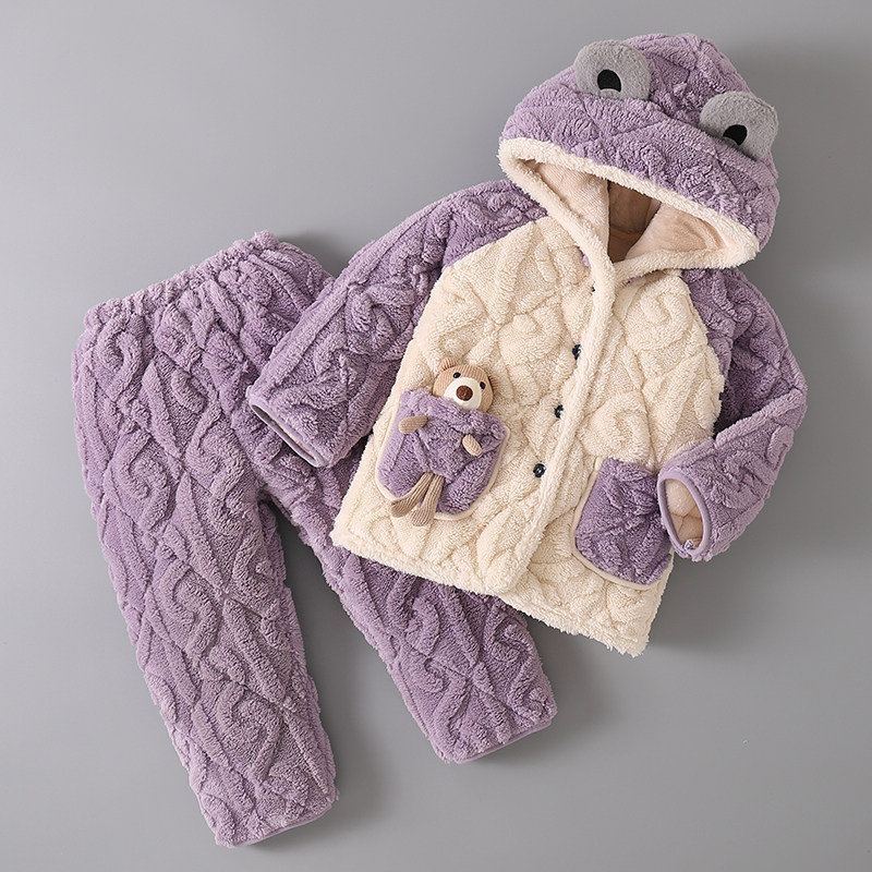 冬季法兰绒睡衣女童女孩加厚款珊瑚绒儿童男童宝宝三层夹棉家居服,童装/婴儿装/亲子装,家居服套装,淘宝优惠券,粉丝福利购,淘宝优惠卷