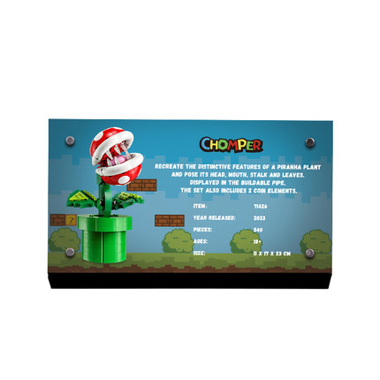 POP适用乐高71426马里奥食人花积木亚克力展示铭牌模型装饰配件