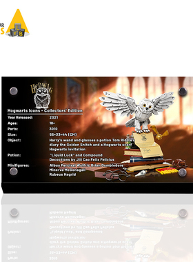 POP适用乐高75979海德薇积木模型哈利波特系列亚克力展示铭牌架子