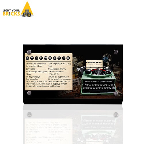 POP适用乐高21327打字机积木模型创意系列idea亚克力展示铭牌架子