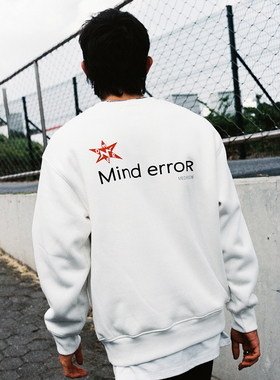 MindError 红星印花圆领长袖卫衣男女款秋季新款宽松休闲加绒上衣