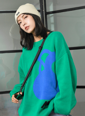 MindError ME Bird Knit春季新款爱心小鸟logo情侣纯棉针织毛衣潮