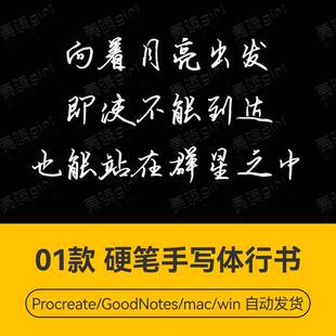 Procreate/Win/GoodNotes/Mac 硬笔手写体行书字体安装包自动发货
