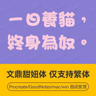 文鼎甜妞台湾香港繁体中文儿童可爱俏皮圆润风格PS设计字体安装包