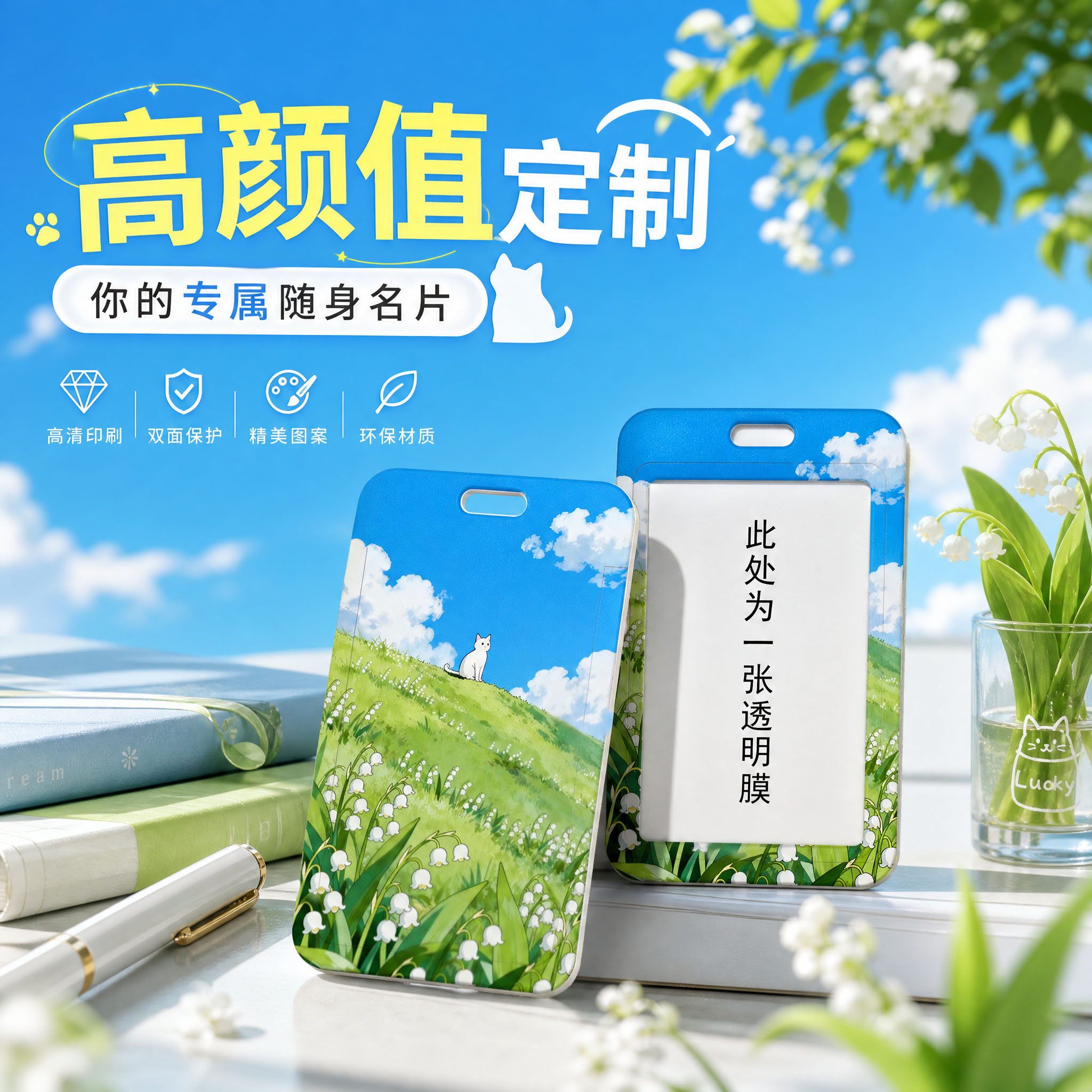 卡套校园卡胸牌来图定制
