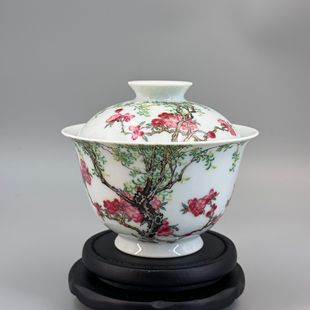 皇窑丨雅玩杏林春燕纹二才盖碗（皇窑云鹏）景德镇陶瓷高档茶具